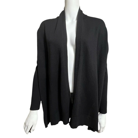 H By Halston Size XS Women’s Cardigan Sweater dolman Sleeve Open-Front Black - Picture 1 of 10